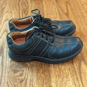 Clark's Un Structured Leather Shoes Men's Black Size 8.5 M